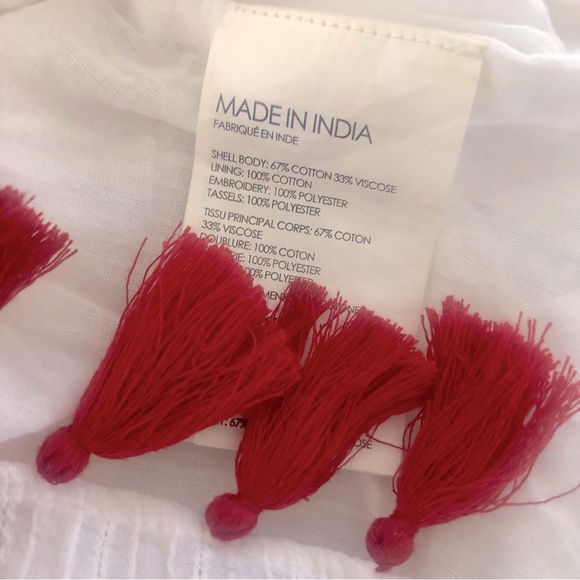 Club Monaco Tiphanie Embroidered Fringe Tassel Midi Dress, M - Picture 12 of 12